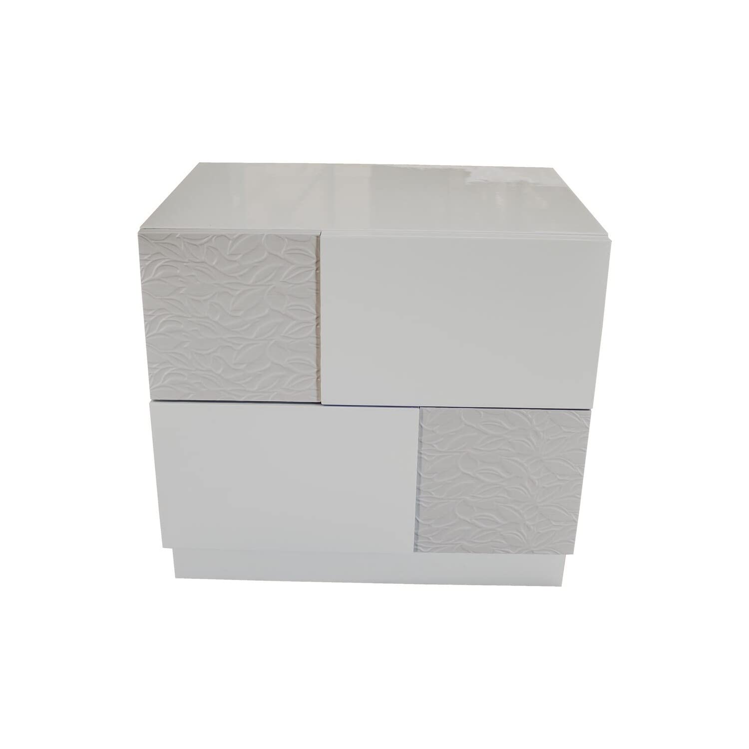 Best Master Naple 2-Drawer Poplar Wood Bedroom Nightstand In Gray/Silver Line